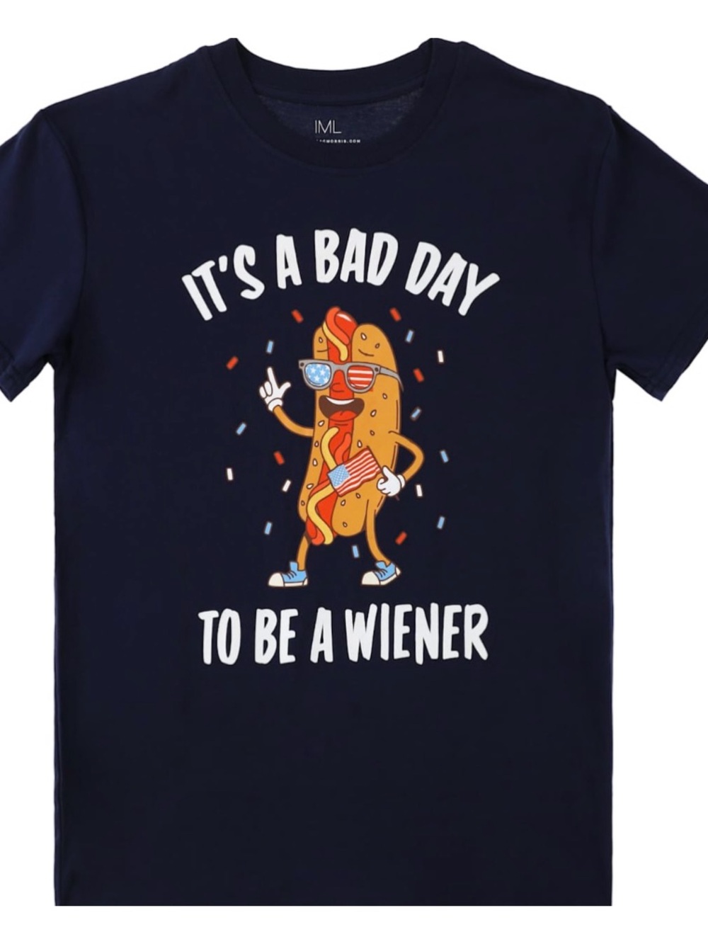 Unisex Navy Graphic Tee - "It's A Bad Day To Be A Wiener"